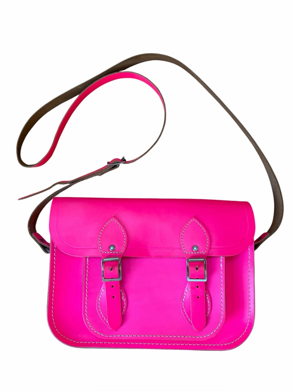 The Cambridge Satchel Company Fluorescent Neon Pink Leather Satchel Bag